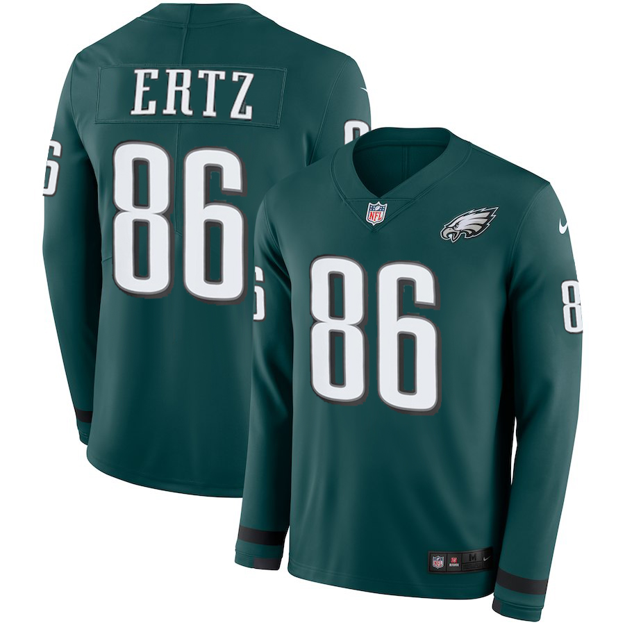 Men Philadelphia Eagles #86 Ertz green Limited NFL Nike Therma Long Sleeve Jersey->philadelphia eagles->NFL Jersey